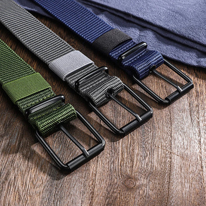 Perforated Canvas Belt Men's Needle Buckle Belt Student Youth Korean Adjustable Multi-Hole Belt Student Jeans Belt