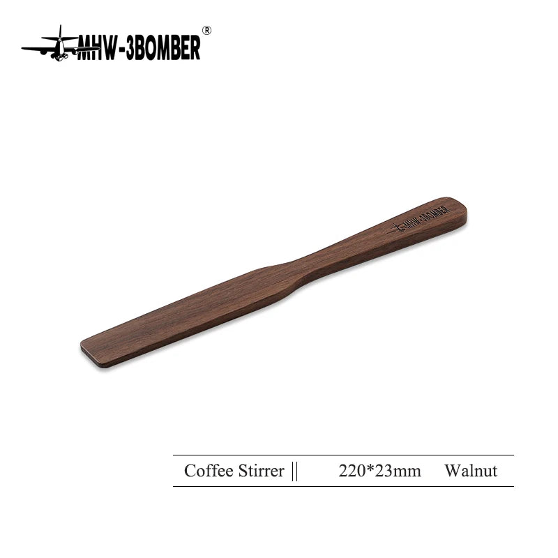 MHW-3BOMBER Durable Walnut Stirrers Vintage Solid Wood Textured Coffee Stirrers Exquisite Home Barista Kitchen Accessories