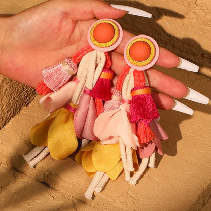 Bohemian Earrings Long Tassels&Flower Exaggerated Earrings Handmade For Women Wedding Party Jewelry