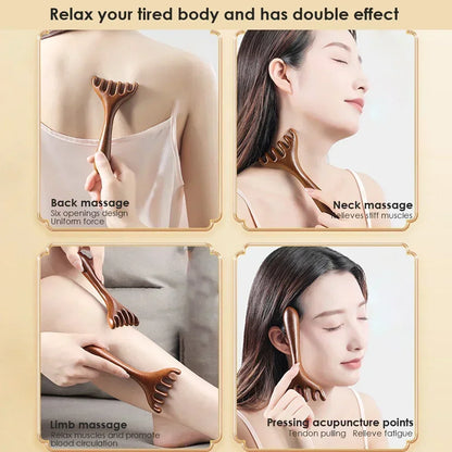 Scalp Massager Gua Sha Tool Wooden Massage Wood Comb Scalp Head Oil Massager Scalp Hair Comb Tools Hair Care