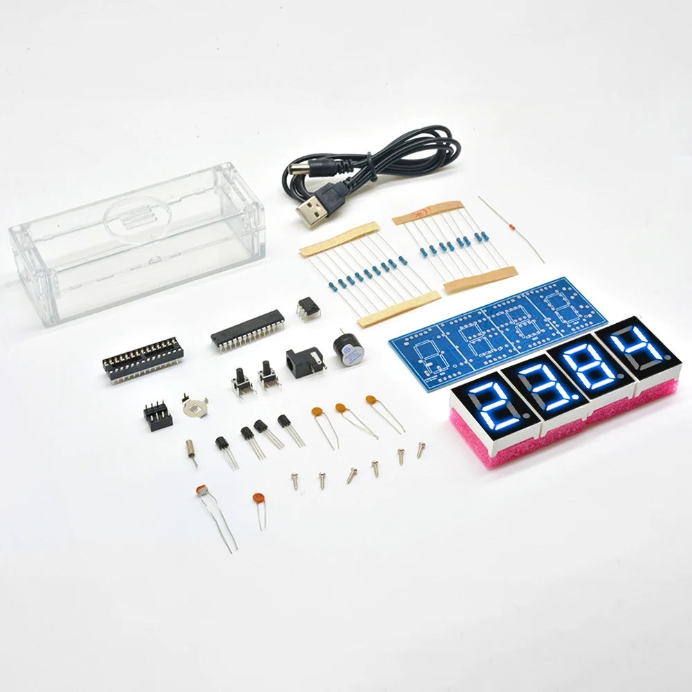 Electronic Clock DIY KIT LED Microcontroller Kit Digital Clock Time Light Control Diy Electronic Kit