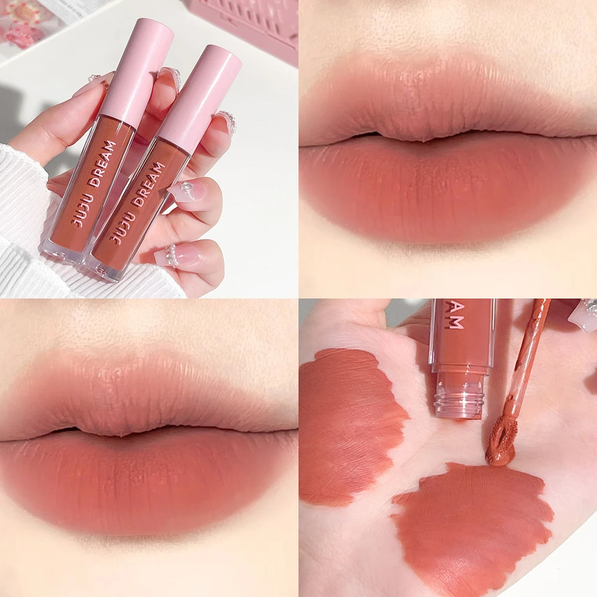 Floral Lip Gloss Water Mist Lip Tint Matte Lightweight and Translucent Lip Stain Whitening Lipstick Non-Transfer