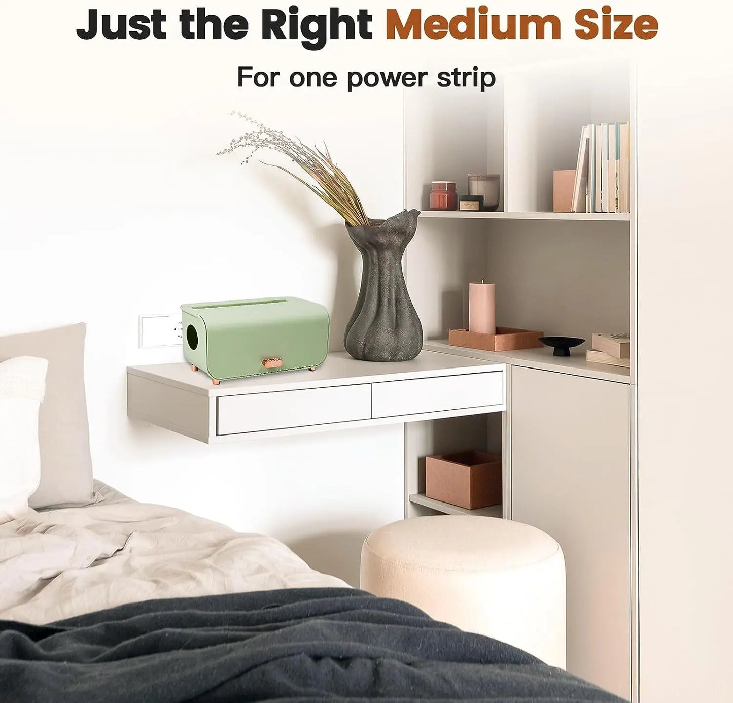 Cable/Cord Organizer Box, Cord Management Box to Hide Wires & Power Strips, Cord Hider Box, Desk Charger Cable Organizer