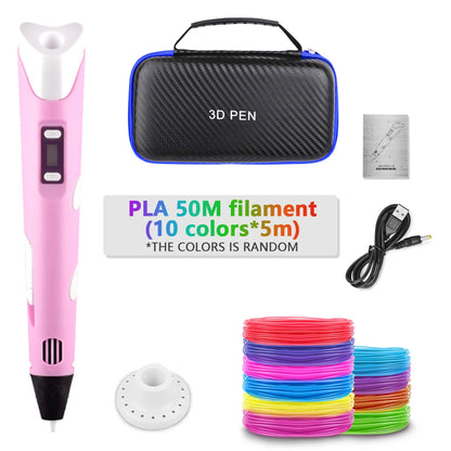 2023 Handwork 3D Pen 3d Printing Pen DIY Drawing Pens PLA Filament Birthday Christmas Gift For Kids Children with Power Adapter