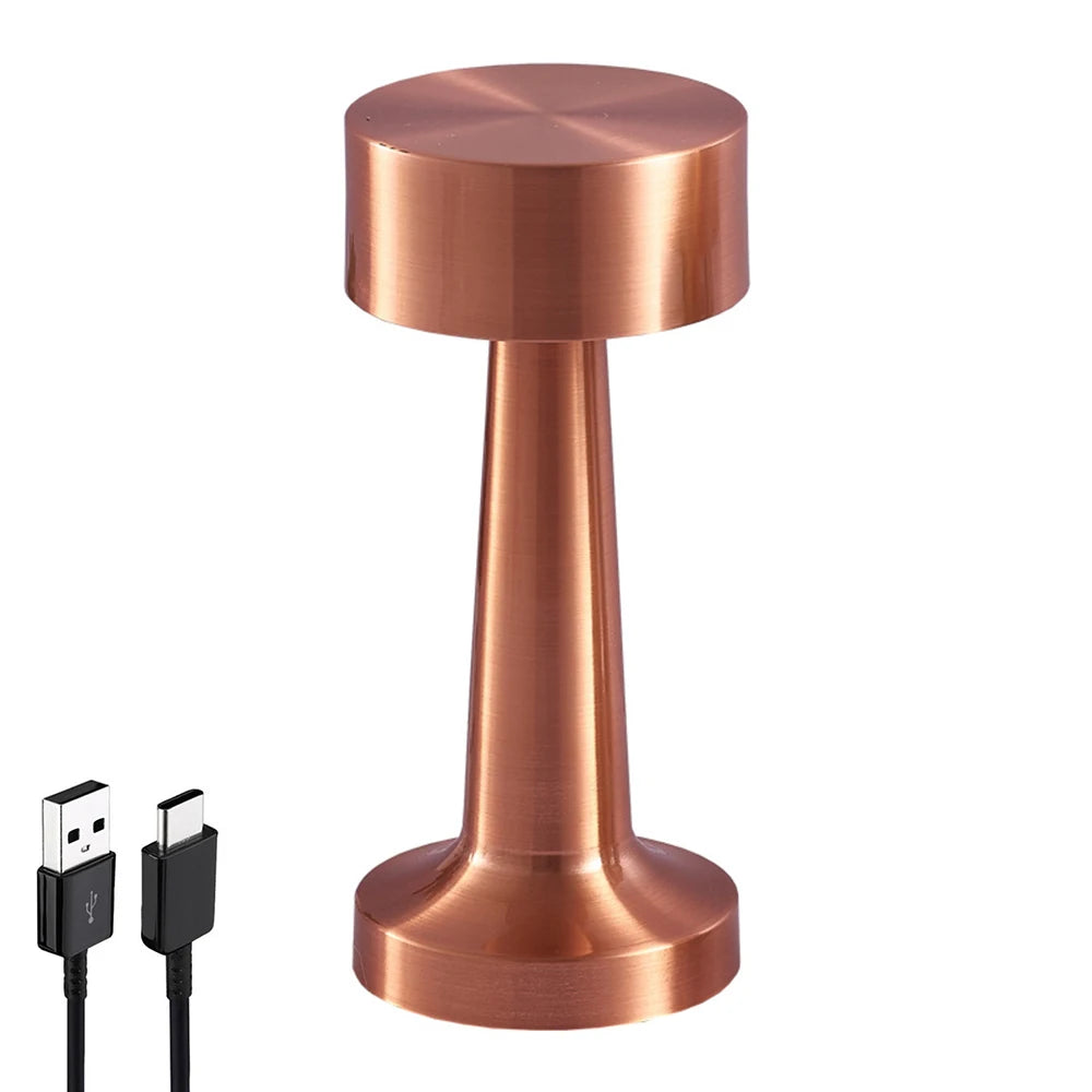 LED Touch Table Lamp Desktop Night Light Rechargeable Cordless Decor Lamp for Restaurant Hotel Bar Bedroom Bedside Light Lamp