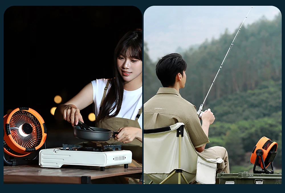 Camping Fan Portable Electric Fan 20000mAh Rechargeable Desktop Air Circulator Wireless Ceiling Electric Fan with Power Bank