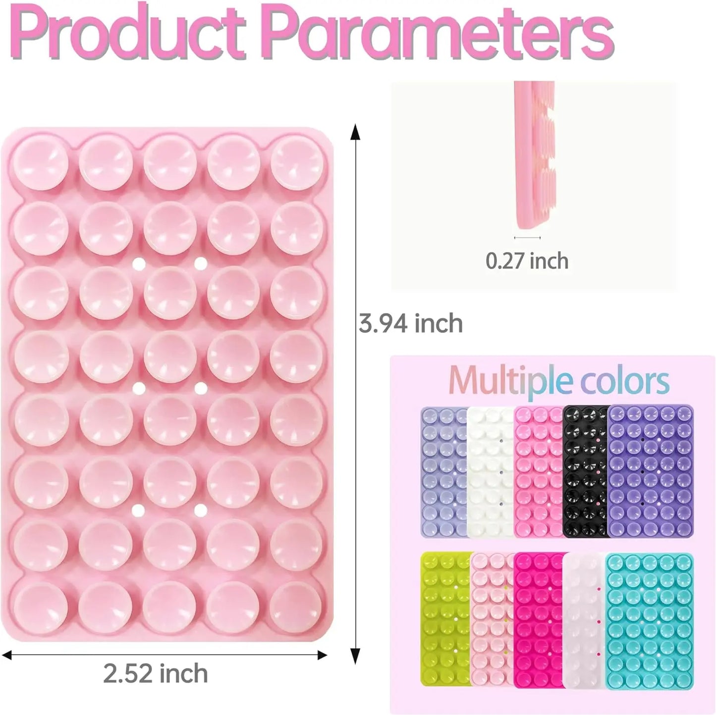 Double-sided Suction Cups Phone Holder, Silicone Suction Phone Case Adhesive Sticky Phone Grip Hands-Free Phone Grip Phone Stand