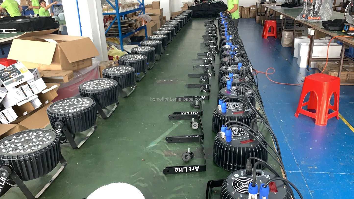 LED Par Can Wash ,Par Light ,Up Lights 18*18W RGBWAUV 6 in 1 LED Flat Luces Par Light  for Wedding ,Party ,DJ