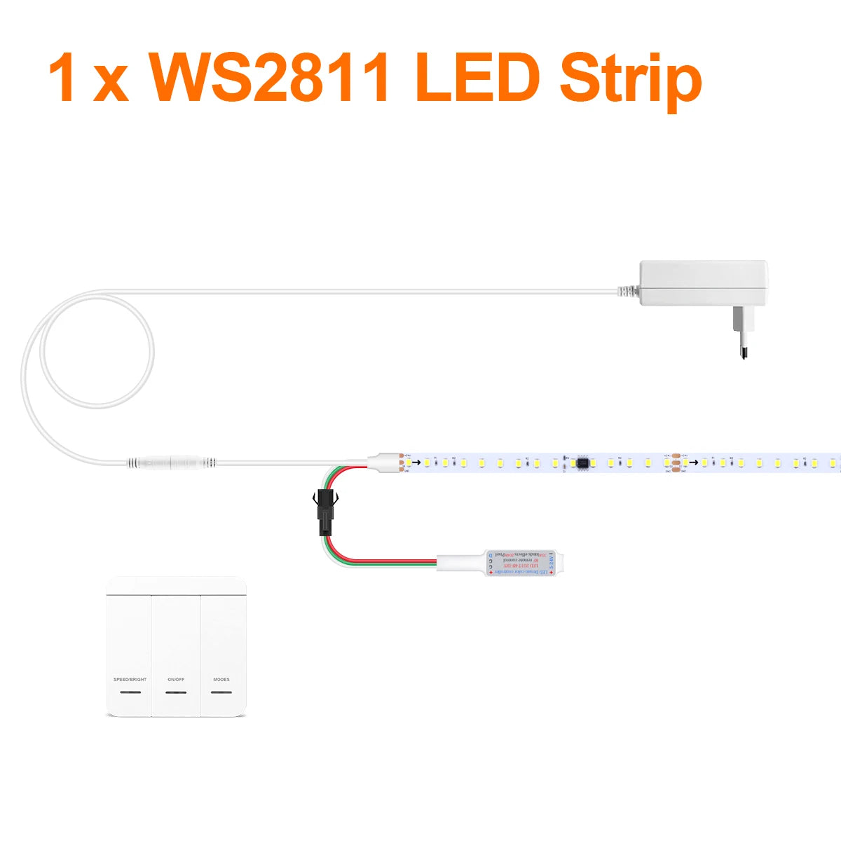 Smart WS2811 IC LED Strip Light Horse Running Chasing Effect Individual Pixel LED Addressable Control With Remote Panel Switch