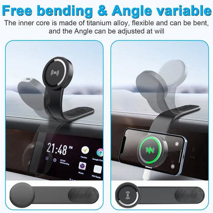 Magnetic Car Phone Holder Wireless Charger Car Fast Charging Dashboard Car Mount Bracket for iPhone 15 14 13 12 Pro Max Macsafe