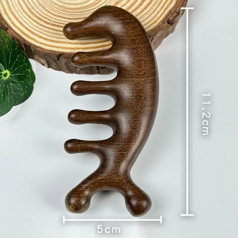 Scalp Relax Meridian Massage Comb Anti-static Blood Circulation Sandalwood Hair Comb Smooth Hair Comfortable Head Massage Comb