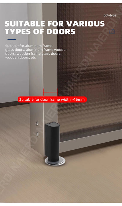 NAIERDI Magnetic Door Stopper Stainless Steel Heavy Duty Door Stop Black Nail-free Door Suction Door Holder Door Hardware