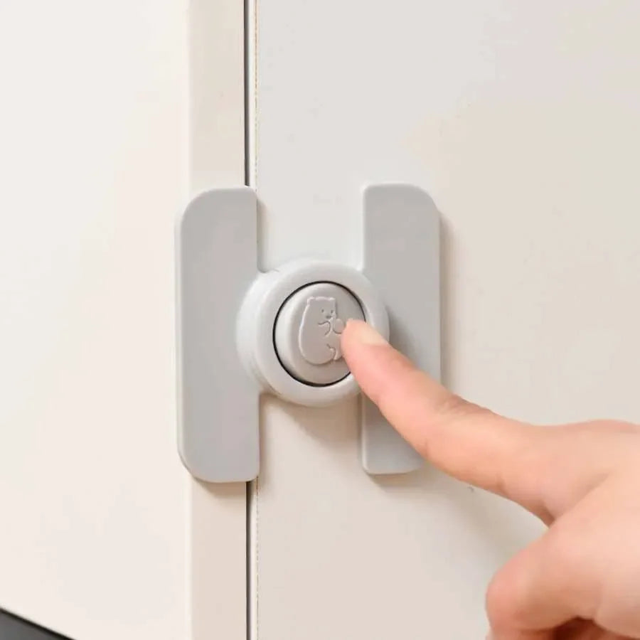 2pcs Child Multi Functional Safety Locks Double Buckle Lock for Refrigerator Cabinet Lock Anti-Pinching Hand Security Protection