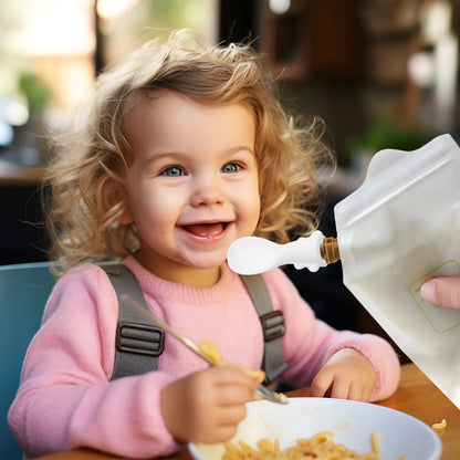 4 Pcs Baby Bag Spoon Set Silicone Food Pouch Attachment Baby Tableware Infant Feeding Supplies Dessert Spoons Sugar Spoons