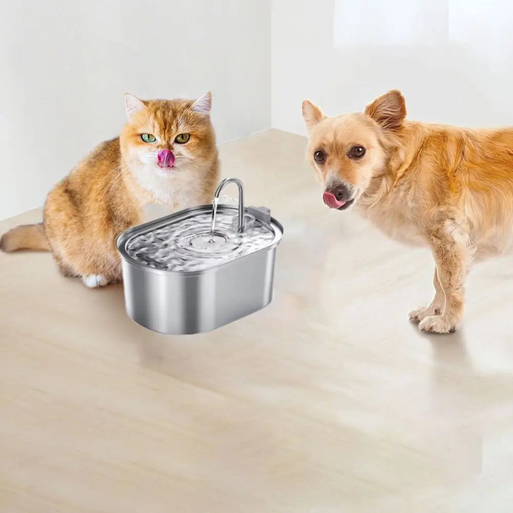 3.2L Smart Cat Water Fountain Stainless Steel Low Noise Pet Water Dispenser Large Capacity Automatic Pet Water Drinker Dog