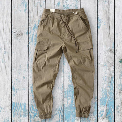 Summer Trousers Wear-resistant Summer Cargo Pants Breathable Multi Pockets Elastic Waist Summer Cargo Pants Mid Waist