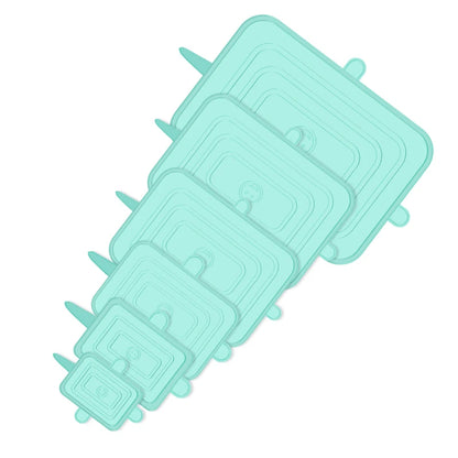 6PCS Square Silicone Stretch Lid Kitchen Tool Accessories Reusable Food Packaging Sealed Lid Keeps Fresh Elastic Bowl Lid