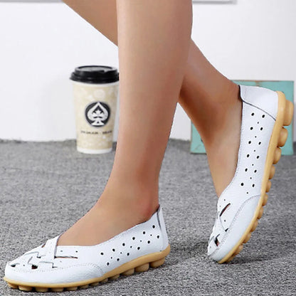 Shoes Women  2025 Soft Leather Shoes White Women's Loafer Slip On Flats Zapatos De Mujer Flat Shoes Women Casual Footwear Female