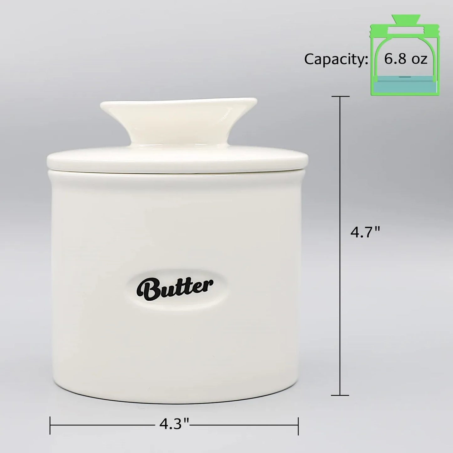 French Butter Crock For Counter With Butter Knife On Demand Spreadable Butter Ceramic Bell Style Butter Jar Butter Dish with Lid