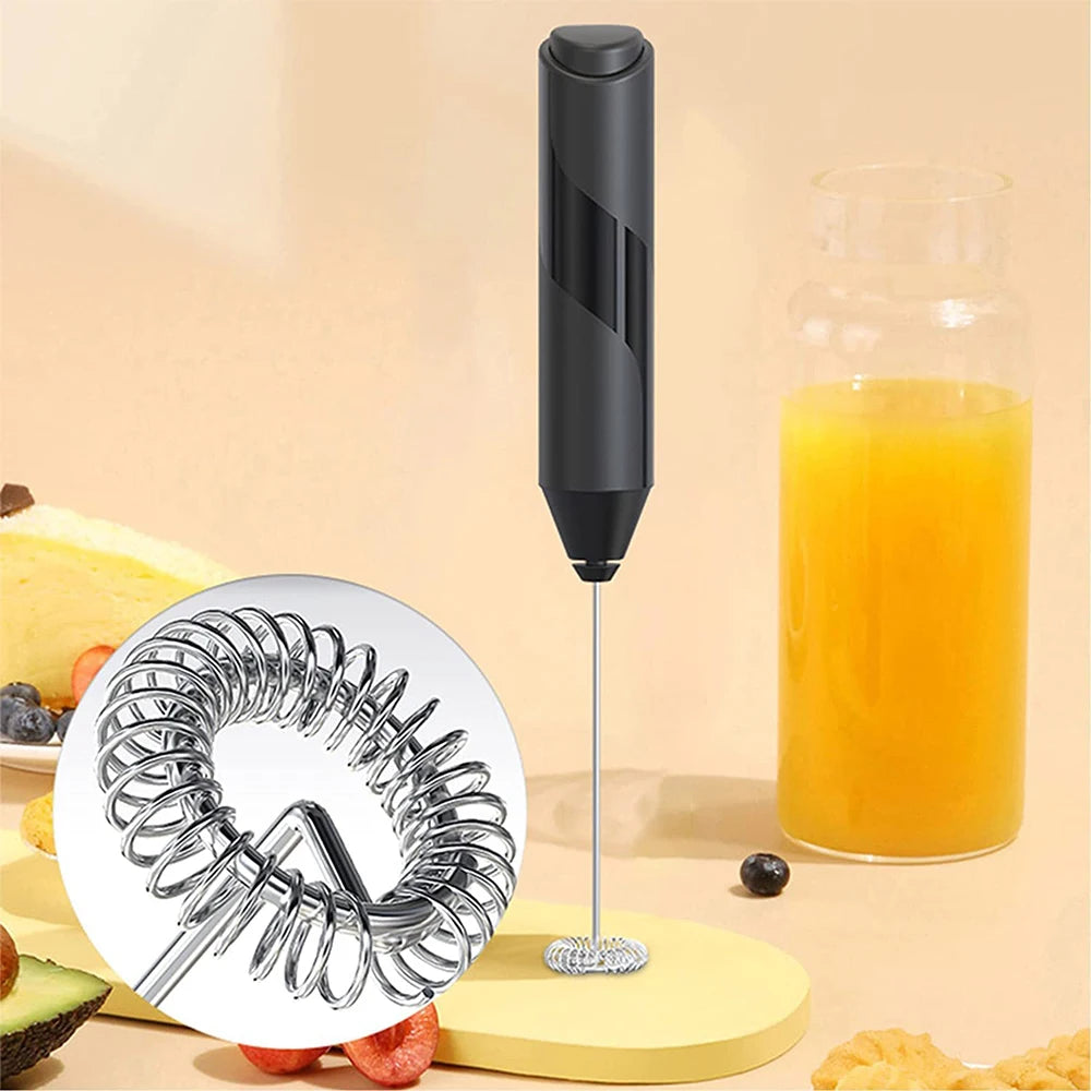 Electric Milk Frother Coffee Maker Handheld Whisk Beater Foam Maker Drink Mixer With Stand Kitchen Milk Coffee Egg Stirring Tool