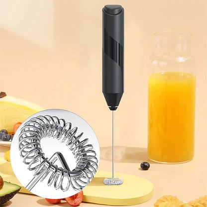 Electric Milk Frother Coffee Maker Handheld Whisk Beater Foam Maker Drink Mixer With Stand Kitchen Milk Coffee Egg Stirring Tool