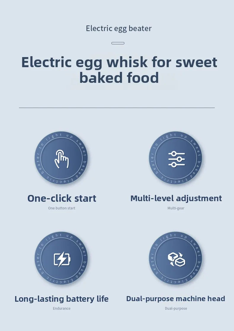 Portable UBS Electric Egg Beater 3-speed Wireless Blender Coffee Milk Bubbler Cream Butter Whipper Food Blender