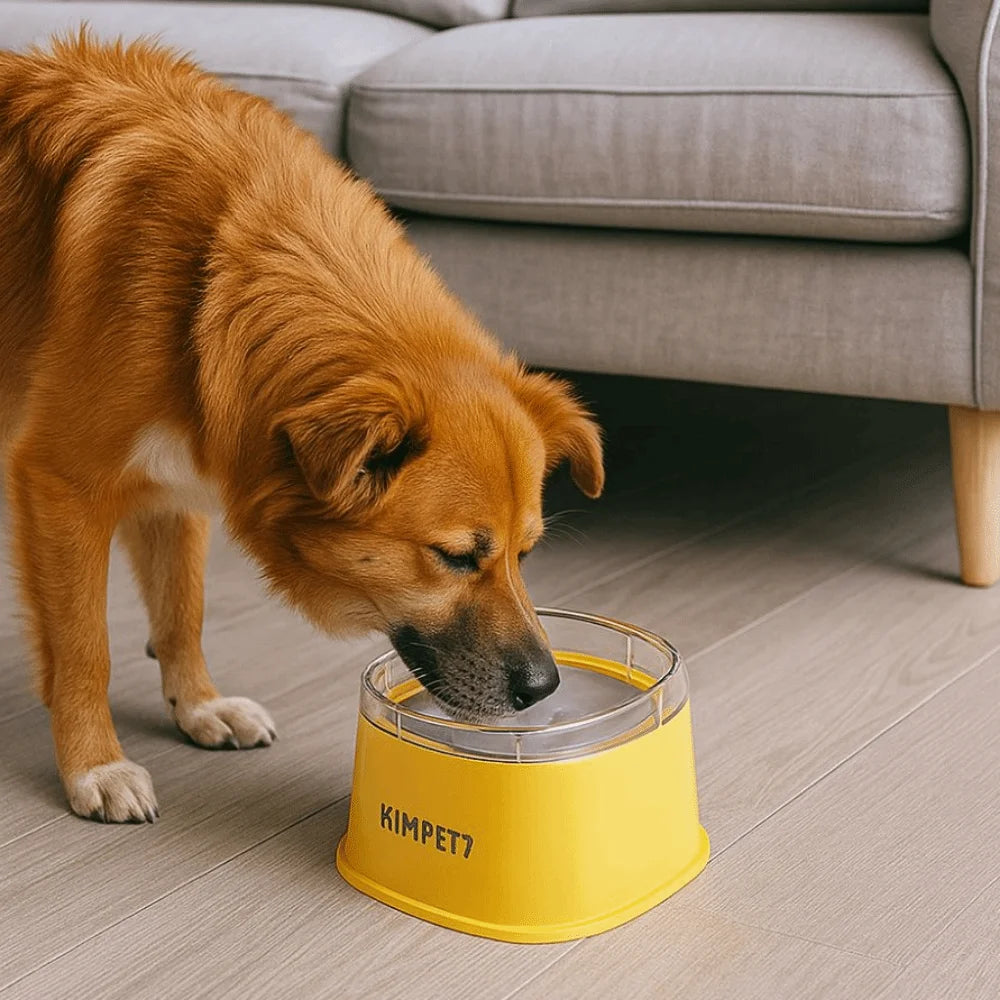 Non-Wetting Mouth Pet Floating Bowl Anti-Tip Spill Proof Pet Water Bowl 2000ML Large Capacity Dogs Slow Drinking Bowl