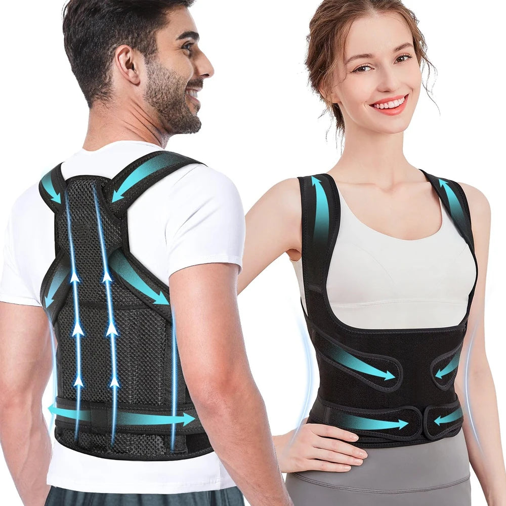 1PC Posture Corrector Back Brace - Lumbar & Shoulder Support for Back Pain Relief & Posture Improvement (Men/Women)