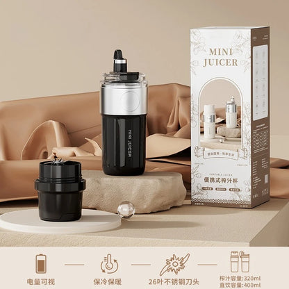 Vacuum Insulated Blender for Fruits and Vegetables - Rechargeable Portable Blenders with Stainless Steel Blade