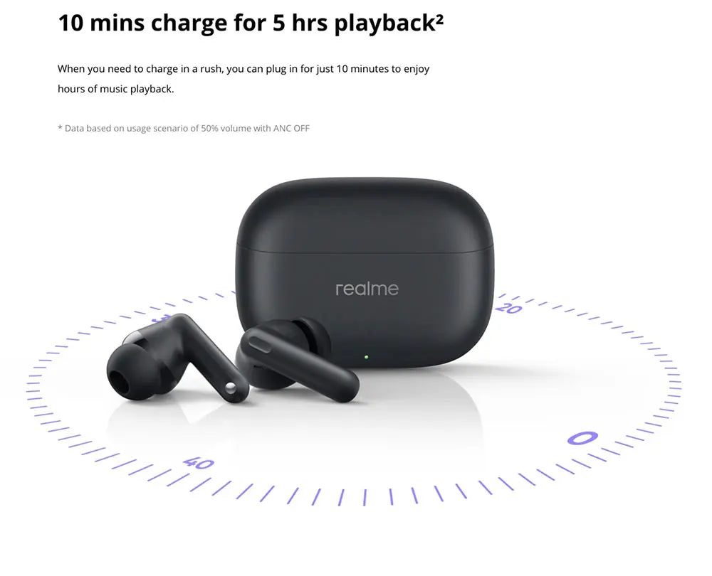 Global Version realme Buds T310 True Wireless Earphone 46dB Active Noise Cancelling TWS Earphone Bluetooth 5.4 For realme phone