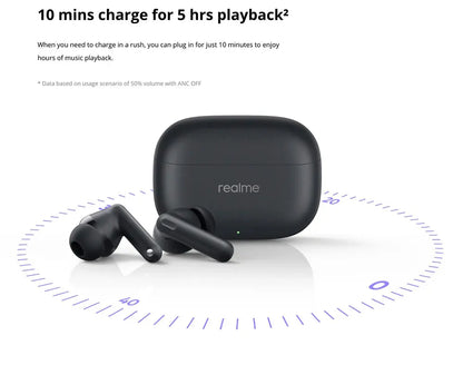 Global Version realme Buds T310 True Wireless Earphone 46dB Active Noise Cancelling TWS Earphone Bluetooth 5.4 For realme phone