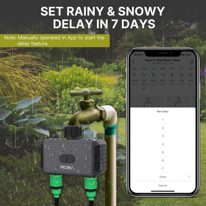 Smart Bluetooth Sprinkler Timer - Auto-Programmable Water Controller with 2-Way Rain Delay, Filter Washer & App Control