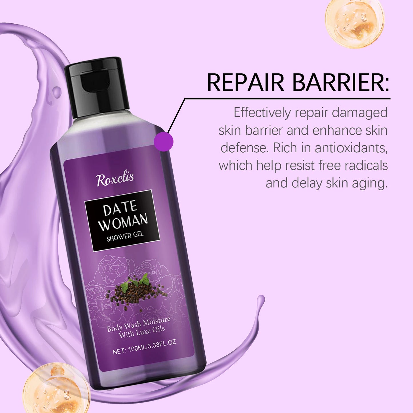 Herbal Floral Warm Nourishing Shower Gel Long-Lasting Jasmine Fragrance Moisturizing Clean Skin Care Bath Gel
