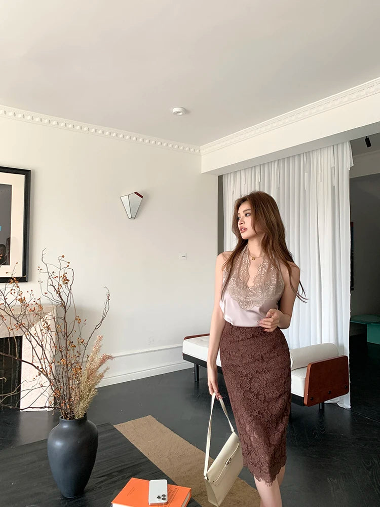 Casual Female Work Wear Office Shirts and Blouses Korean Basic Lace Shirts Women Vintage Clothing Chiffon Top