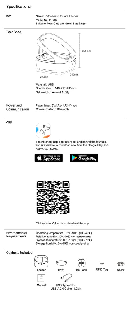 Smart Pet Feeder Sensor Recognition Automatic Cat Feeder With WIFI App Control Accurate Pet Food Dispenser Anti-snatch Feeder