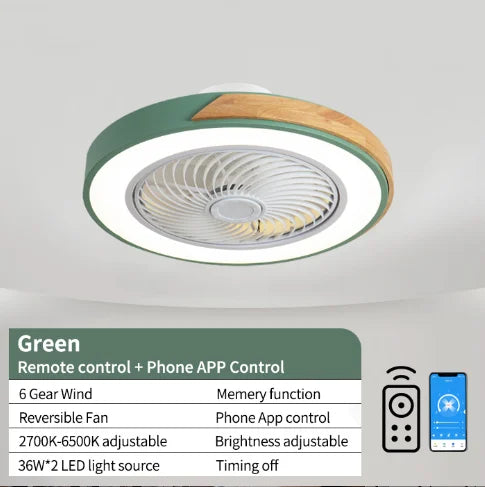 Smart Ceiling Fans With Light For Living Room Dining Room Blades Reversible 6 Speeds 52CM Fans Lighting 110V/220V