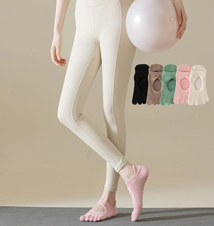 Yoga Socks for Women toe socks non slip Pilates class Hollow out Breathable anti-slip socks five fingers aerobics cotton socks