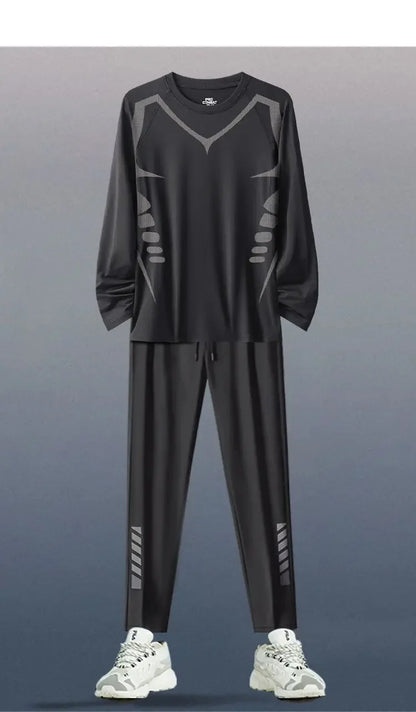 Sports Suit Men's Running Training Clothes Fitness Clothes Spring 2-3 PCS Running Quick-drying Sports Sets Jacket Mens Clothes