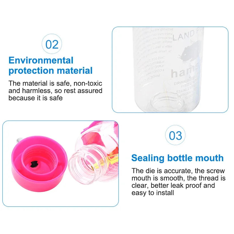 Pet Hamster Cat Drinker Kitten Water Bottle Dispenser Feeder Hanging Dog Guinea Pig Squirrel Rabbit Drinking Head Pipe Fountain