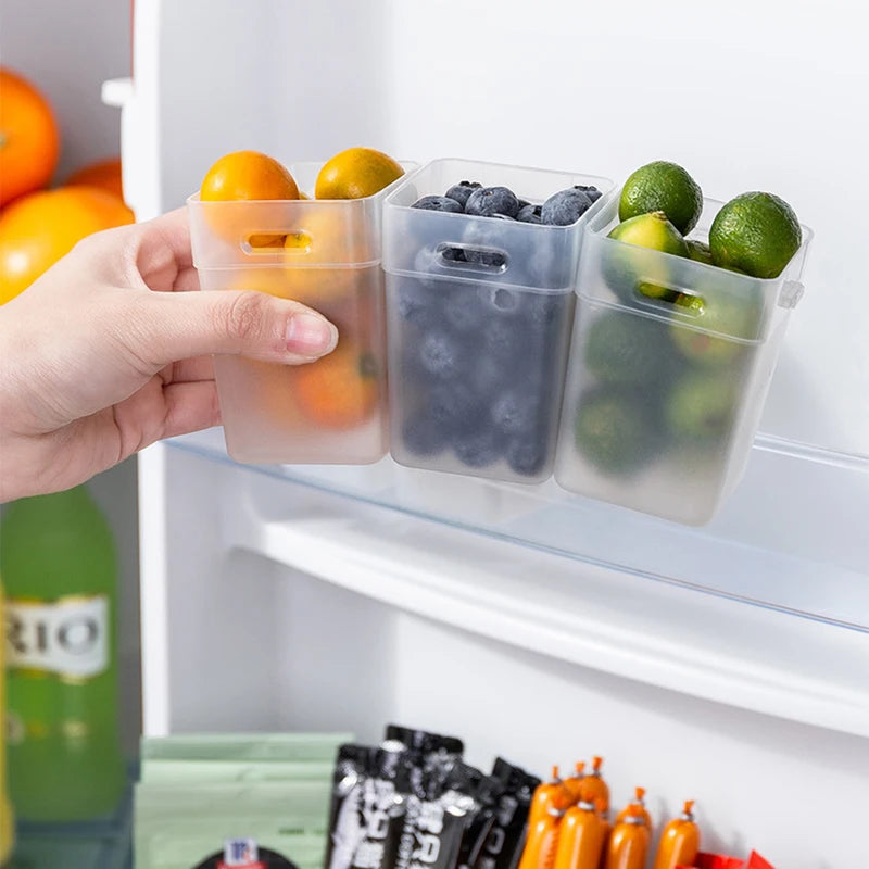 2Pcs Refrigerator Organizer Bins Transparent Fridge Storage Bin Food Fresh Box Vegetable Fruit Container Kitchen Accessories