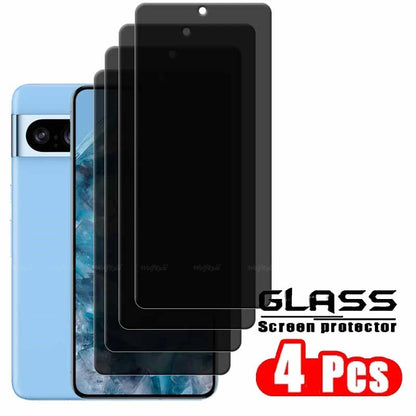 4Pcs For Google Pixel 8 Pro Glass Google Pixel8 Pixel 8 Pro Glass 9H Privacy Anti-Spy Glue Screen Protector Google Pixel 8 Pro