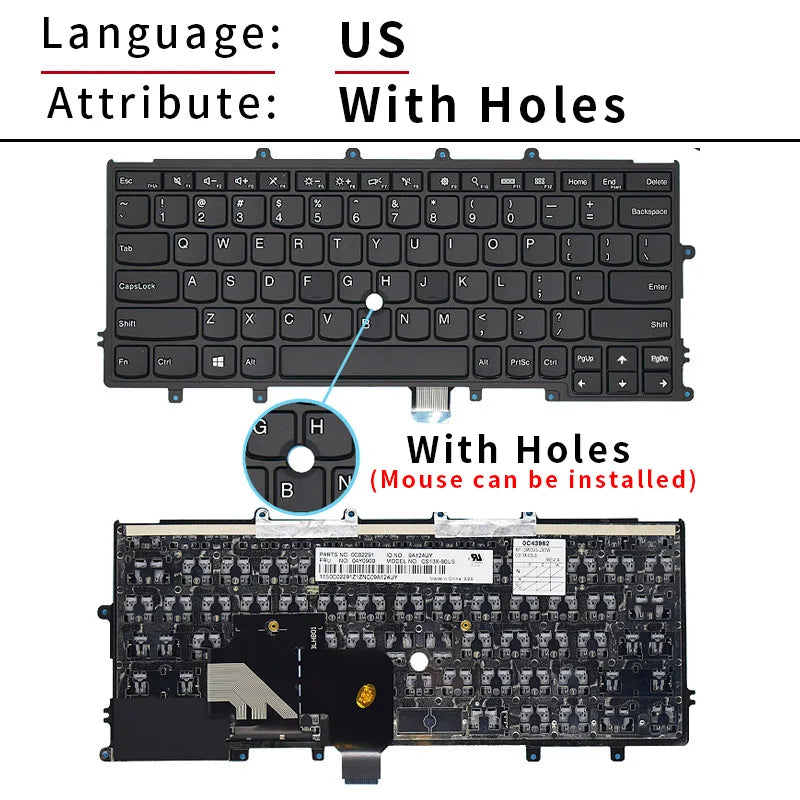 US Laptop keyboard For Lenovo ThinkPad X240 X240S X230S X250S X270 X260S X13 L13 X280 A285 X390 X395 Notebook English keyboard