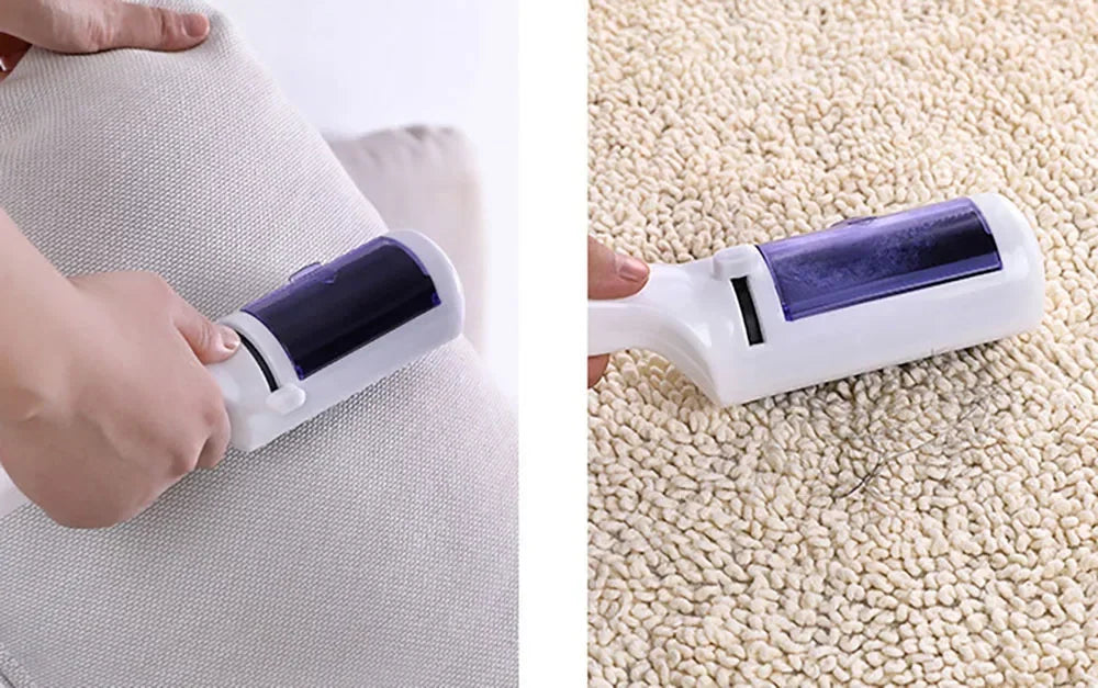 Portable Electrostatic Lint Roller Handheld Pet Hair Remover Reusable Dust Cleaner for Clothing Sofa Carpet Bed Home Travel