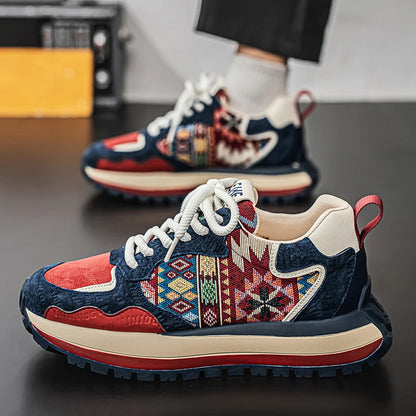 2025 Trend Print Mens Fashion Shoes Design Chunky Men Casual Sneaker Breathable Platform Sneakers Male Running Jogging Shoes