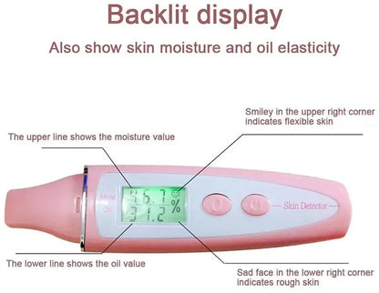 Bio Technology Sensor LCD Precise Detector Digital Skin Oil Moisture Tester for Face Care Lady Beauty Tool Women Spa Monitor
