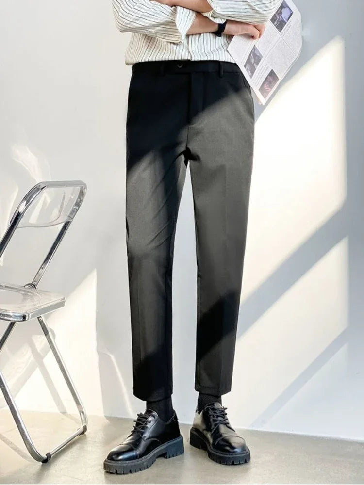 Office Social Tailoring Work Black Male Suit Trousers Business Men's Summer Pants Elegant 2024 Thin Casual Fabric Slacks Wear Up
