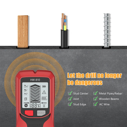 Handheld 6 in 1 Metal Detector Wall Finders Multifunction Wood Stud Finder Metal Pipes AC Wire Metal Depth Measure Floor Scanner