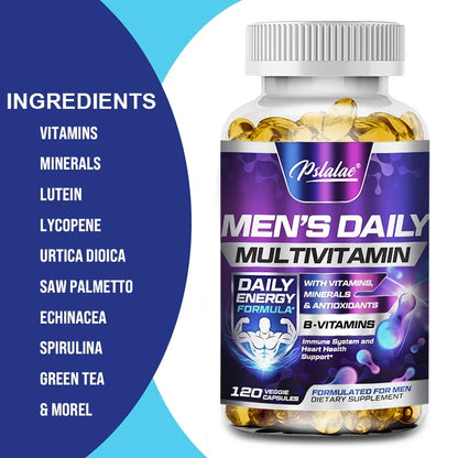 Men's Multivitamin Supplement - Supports Men's Multivitamin with Vitamins A, C, D, E & B12, Zinc, Calcium, Magnesium and More