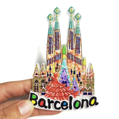 Europe Spain Barcelona Madrid Valencia Alicante Benidorm  3D Fridge Magnets Decoration Handicraft Magnetic Refrigerator