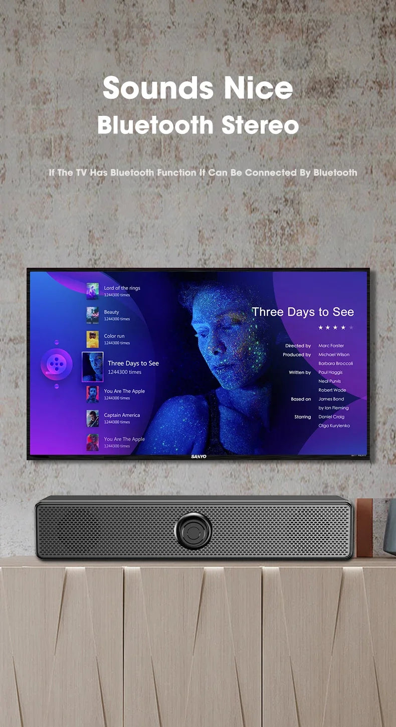 Home theater, Bluetooth speakers, USB powered wired and wireless audio panels, TV, PC, laptop, 3D audio gaming system